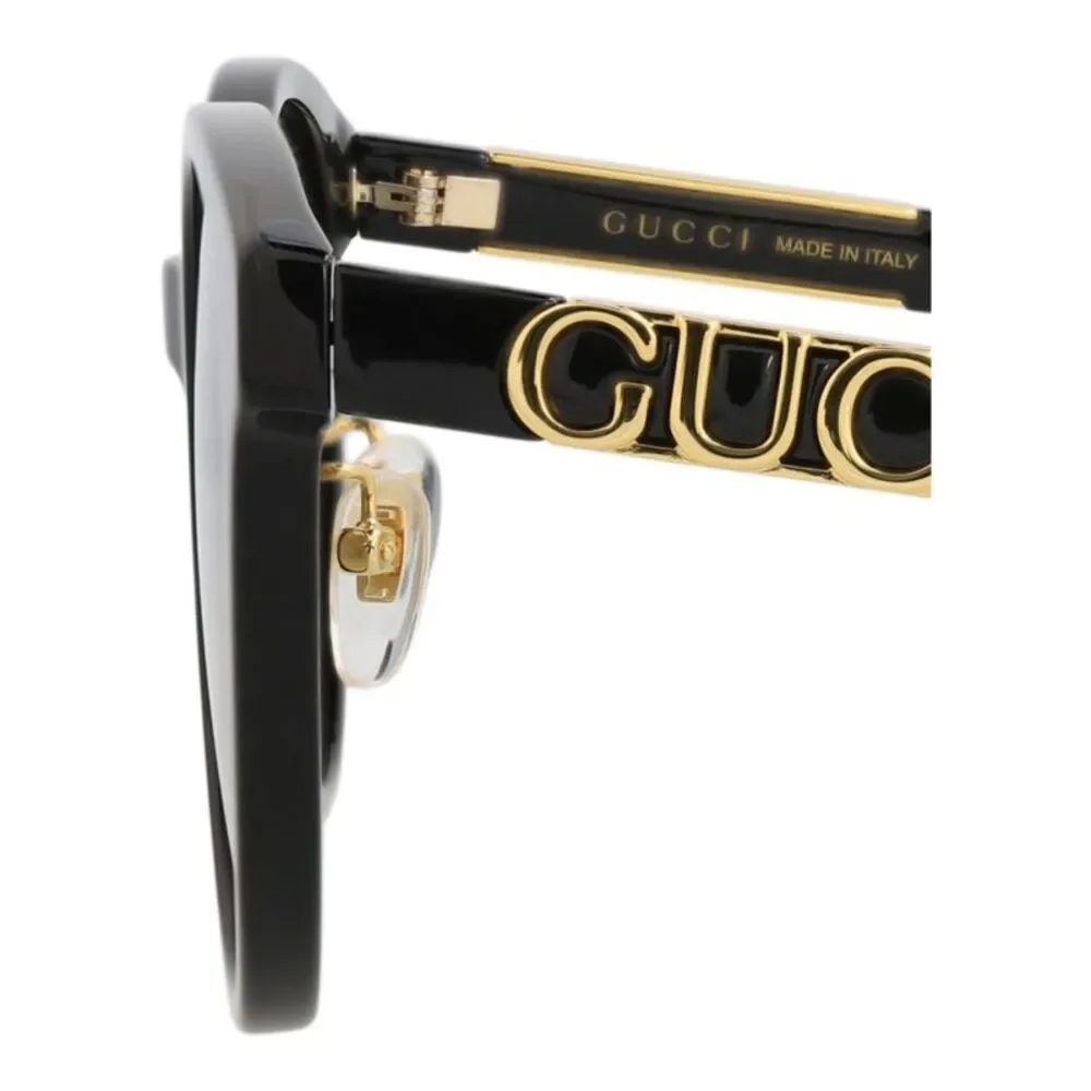 Gucci Round-Frame Acetate Sunglasses Black Womens